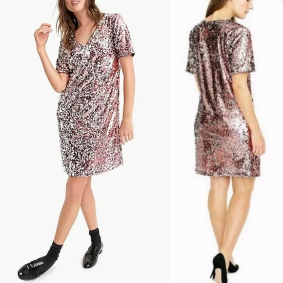 J Crew Universal Standard pink sequin dress - Picture 4 of 4